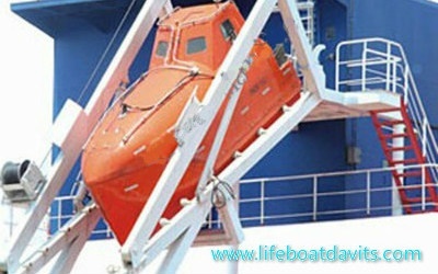 ABS approval 4.9M of 20 persons Tanker Version Freefall Lifeboat With Free Fall Lifeboat Davit